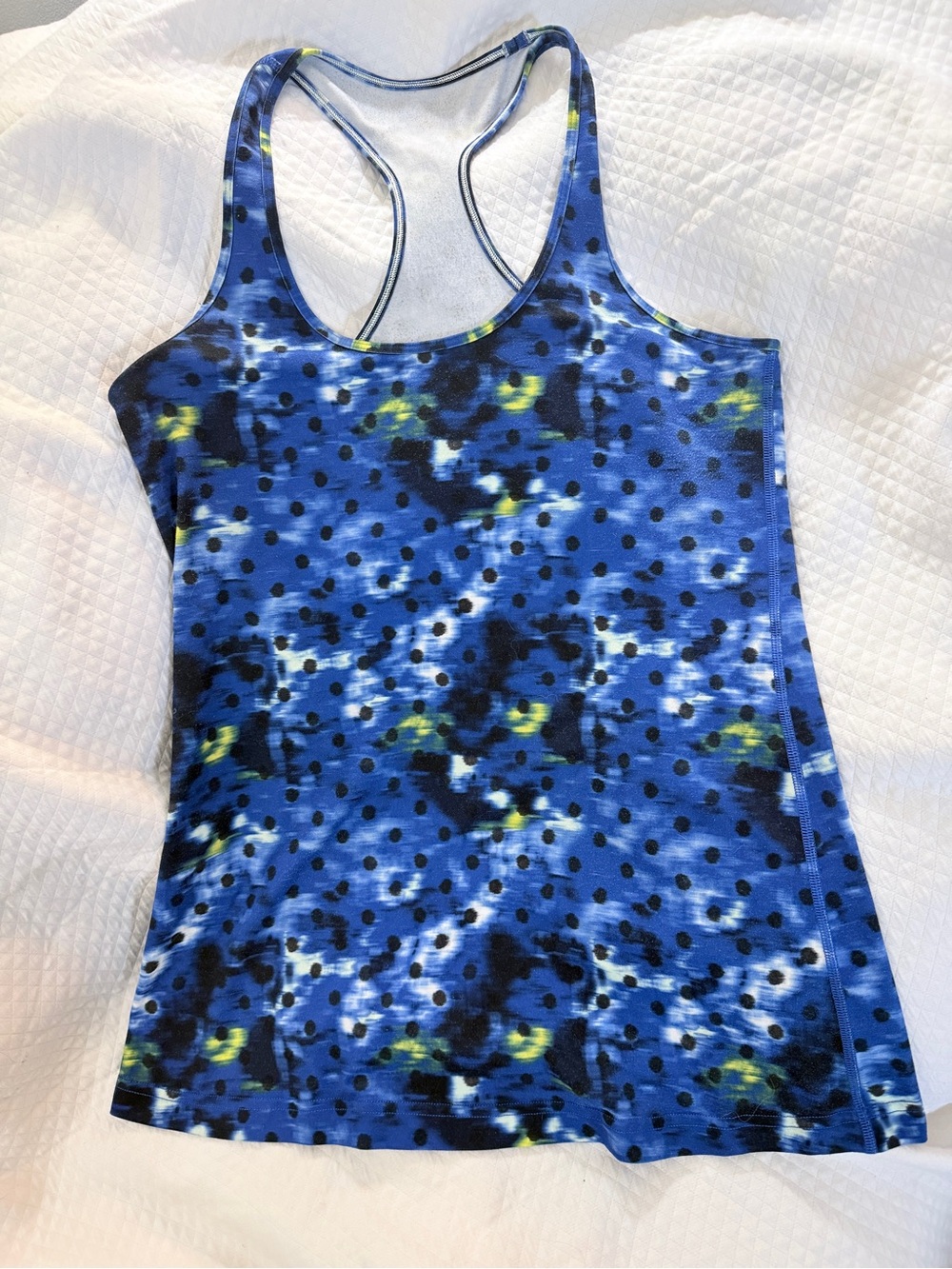 Lululemon Cool Racerback Tank Windy Blooms Sapphire Blue Multi Light Luon S 10